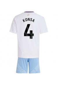 Fotbalové Dres Aston Villa Ezri Konsa #4 Dětské Venkovní Oblečení 2024-25 Krátký Rukáv (+ trenýrky)